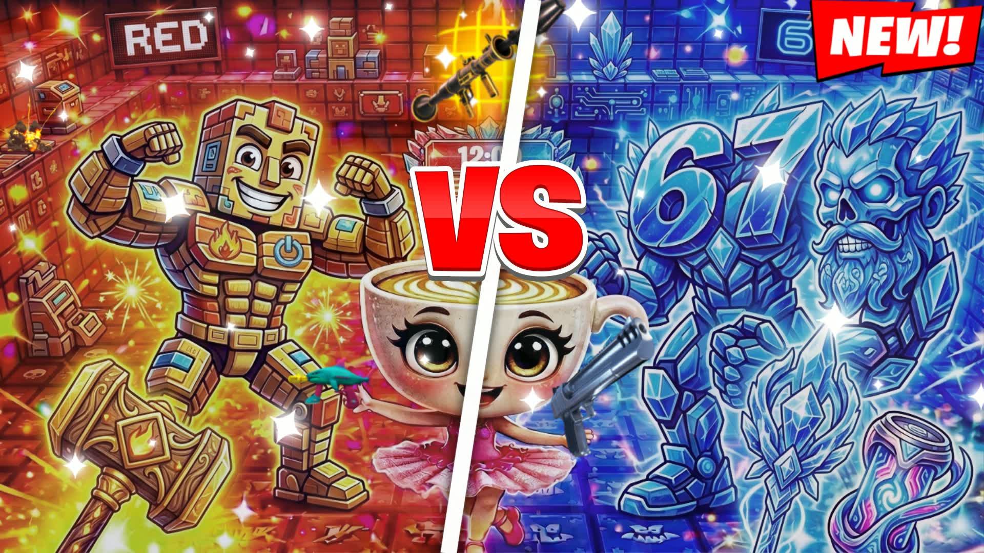 POWER  RED VS BLUE 🔵🔴 — Fortnite Creative map