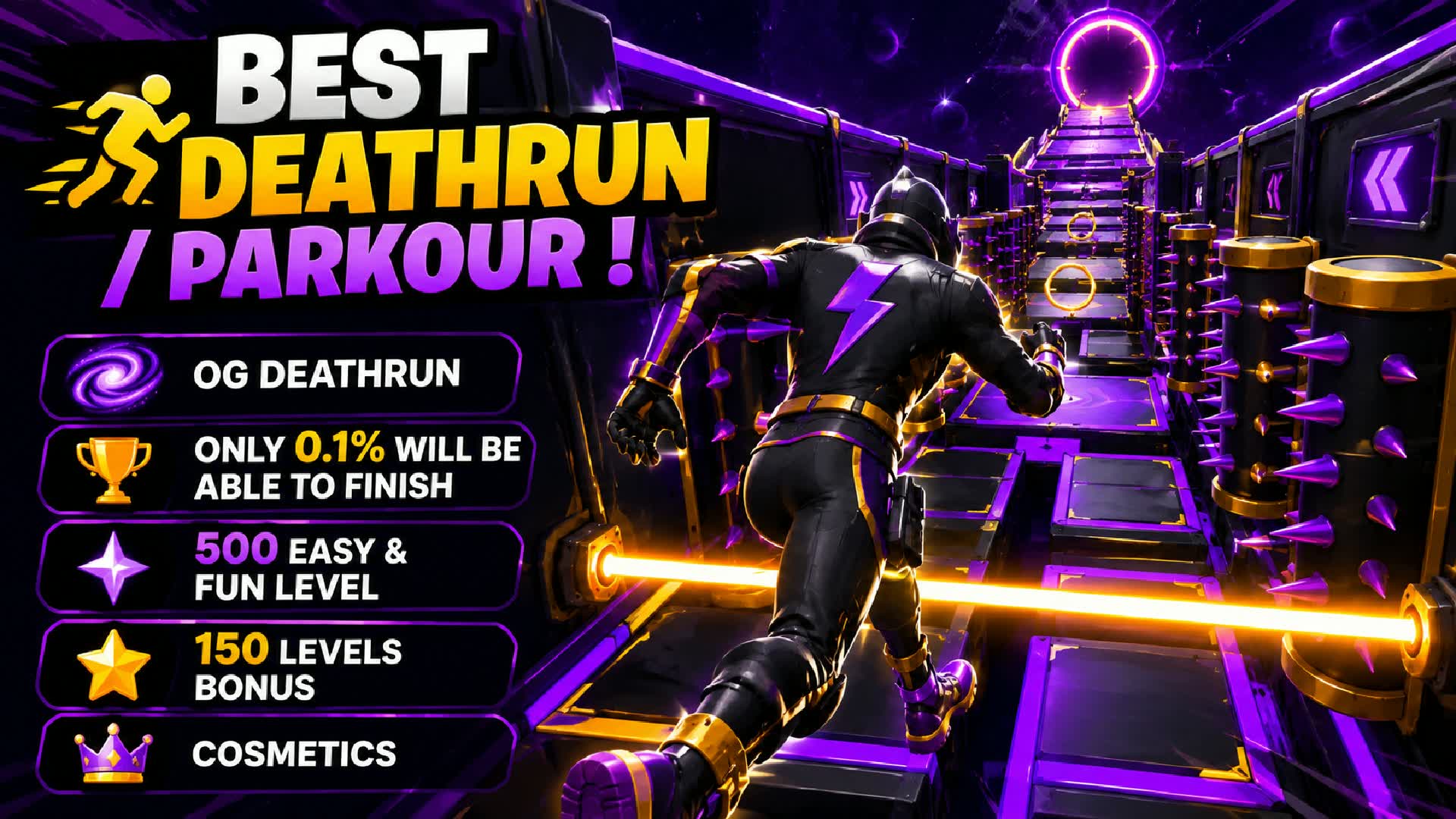 ULTIMATE PARKOUR 500 LEVELS 🏃‍♂️ — Fortnite Creative map