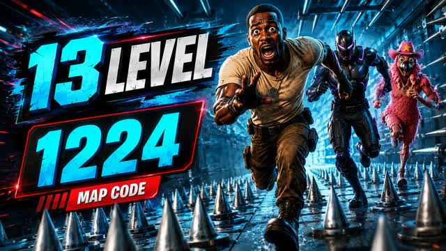 [HARD PARKOUR | 13 LEVELS |  [1224 — Fortnite Creative map cover art
