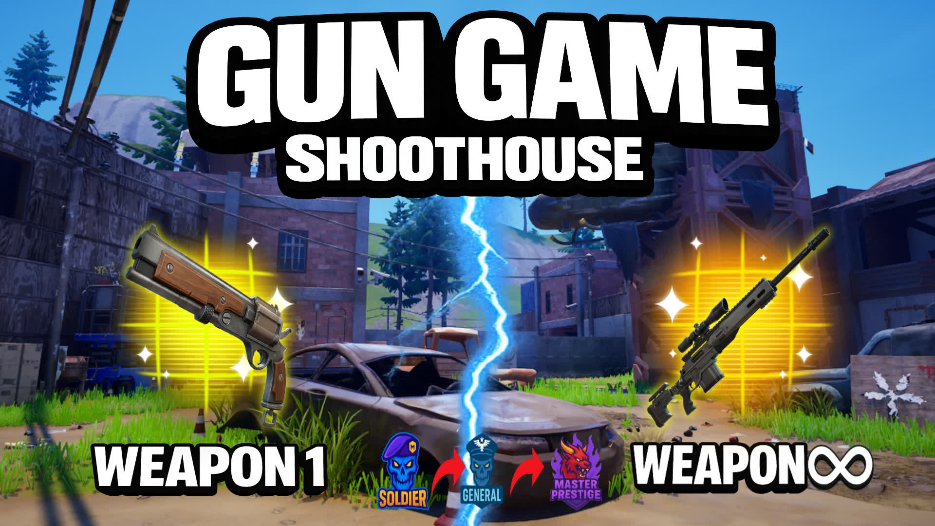 gun game shoot house — Fortnite Creative map