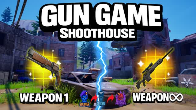 gun game shoot house — Fortnite Creative map cover art