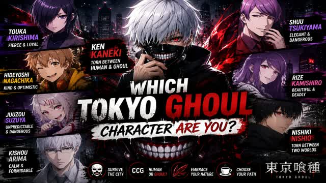 Which Tokyo Ghoul Character Are You? — Fortnite Creative map cover art