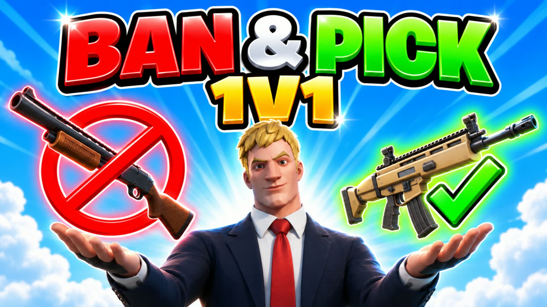 BAN & PICK 1V1 — Fortnite Creative map