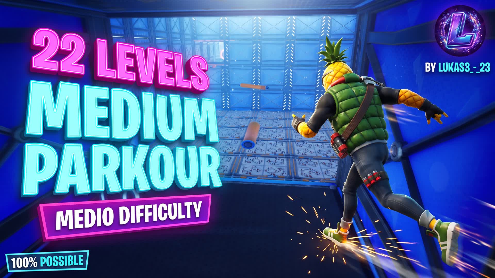 Medium Deathrun: 22 Levels — Fortnite Creative map