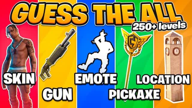 ⭐ GUESS THE ALL⭐ - FORTNITE MINIGAME 🎮 — Fortnite Creative map cover art