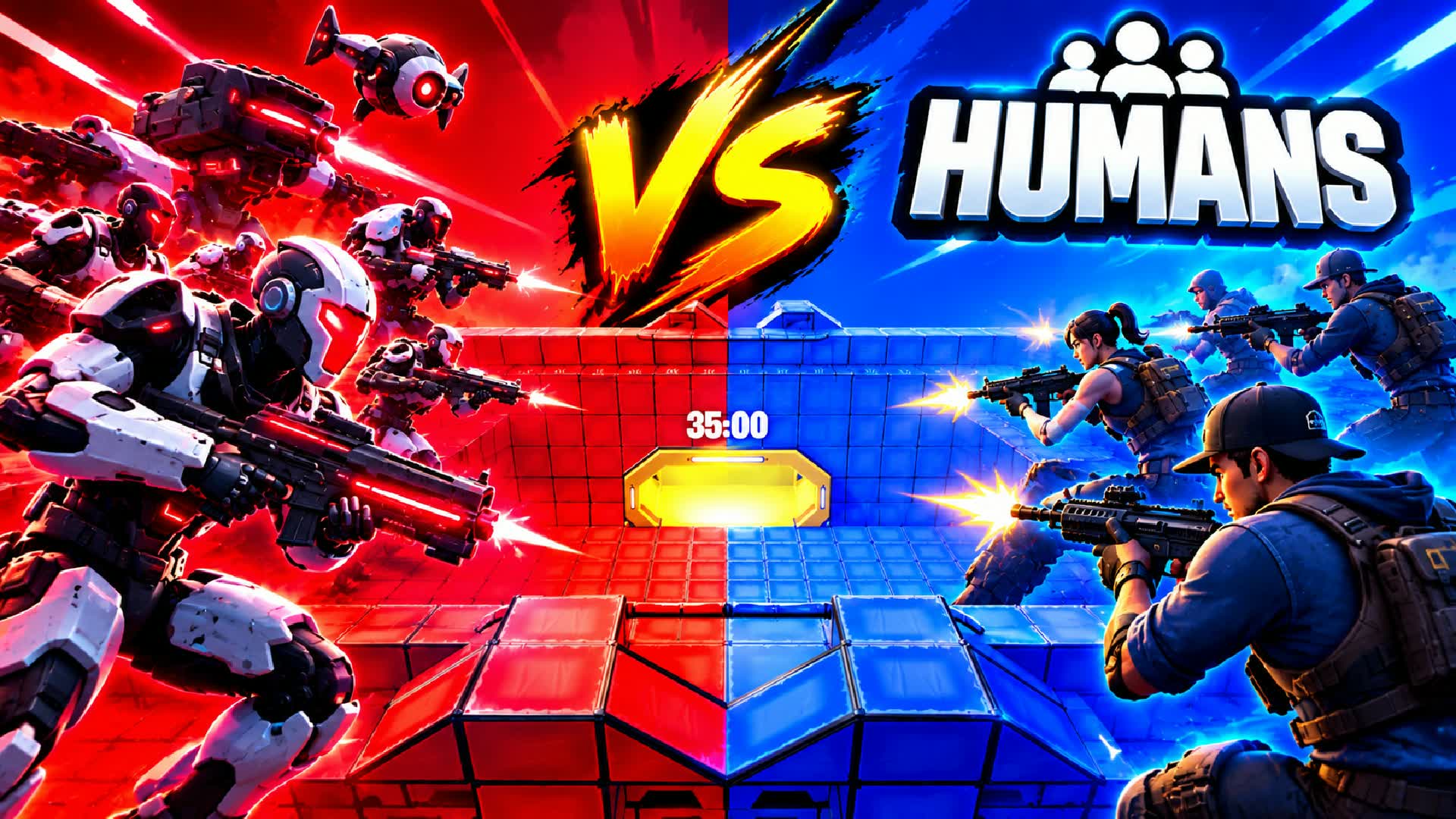 RED VS BLUE CRAZY ITEMS — Fortnite Creative map