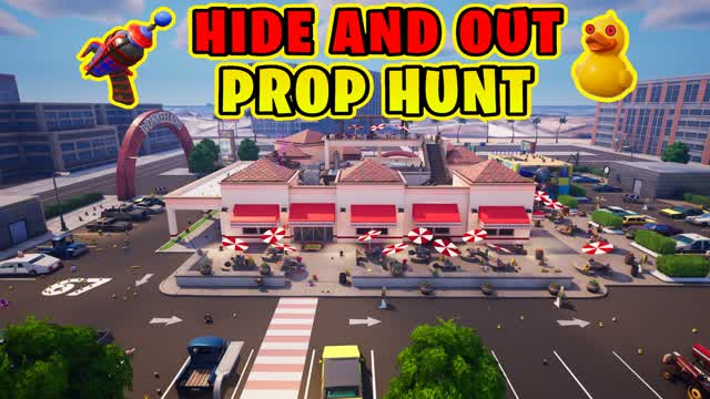 CACHE CACHE 🍔 HIDE AND OUT PROP HUNT — Fortnite Creative map