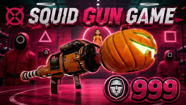 🔫 SQUID GUN GAME 🦑 ONE SHOT — Fortnite Creative map cover art