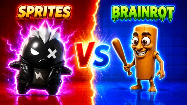 SPRITES VS BRAINROTS 🔴🔵 — Fortnite Creative map cover art