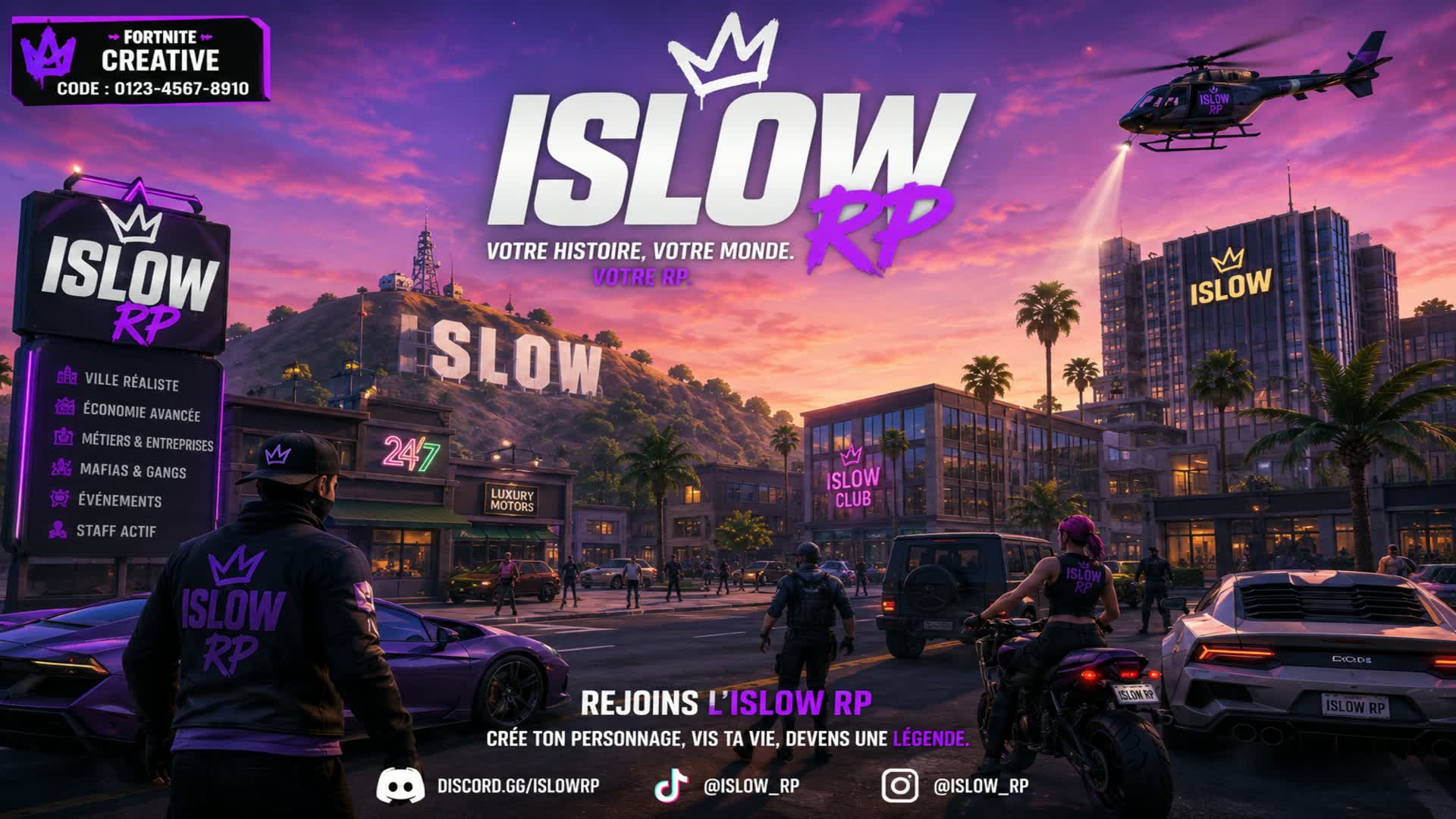 Islow RP 🌇 V2 — Fortnite Creative map
