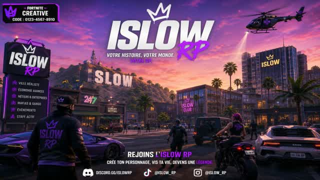 Islow RP 🌇 V2 — Fortnite Creative map