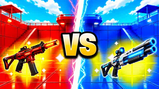 RED VS BLUE NEON FURY 🔴🔵 — Fortnite Creative map cover art
