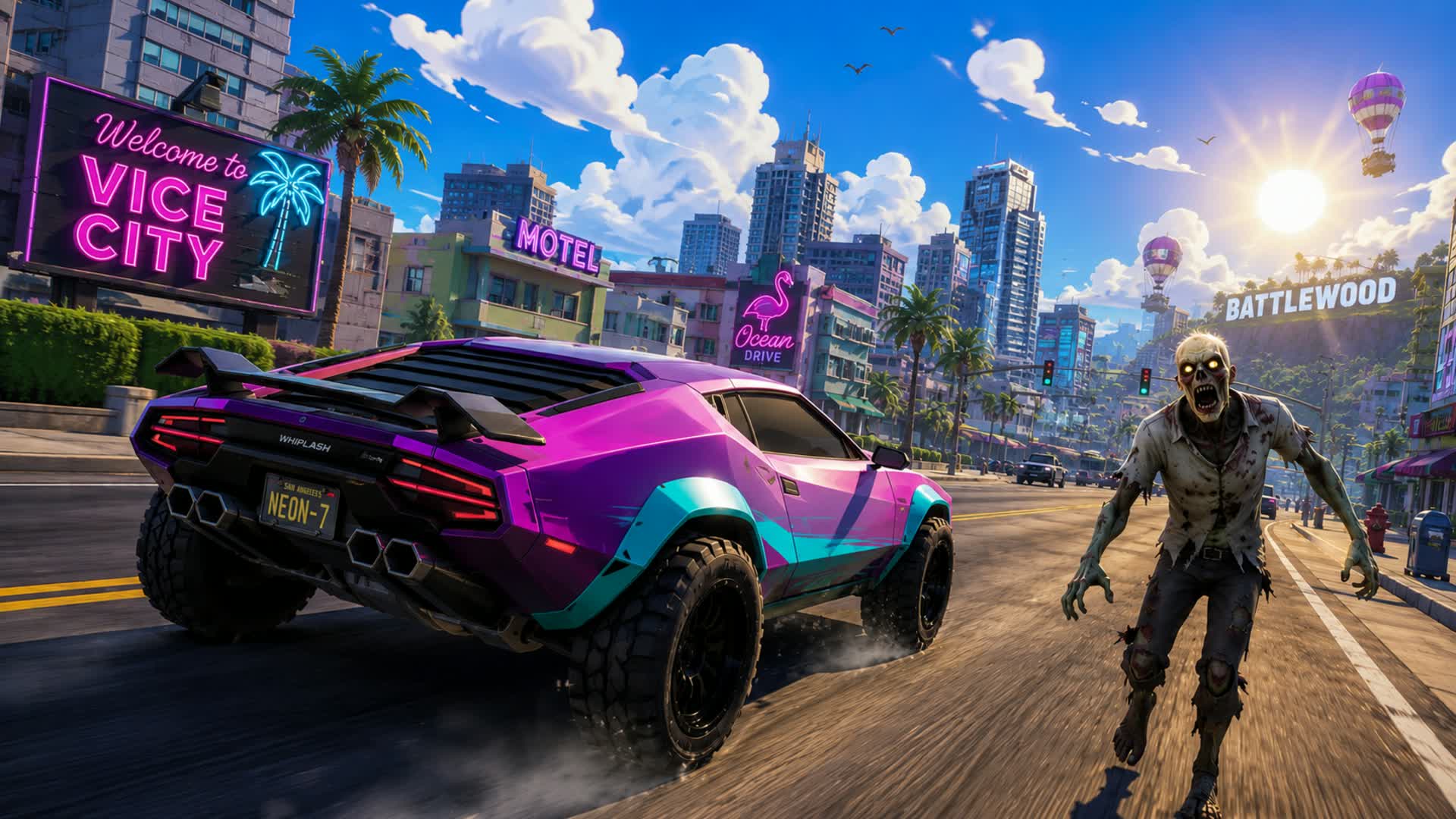 Season 3 TMNT Drive ⭐️ FFA 🧟 Zombies — Fortnite Creative map