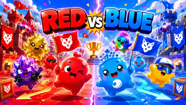 SUPER RED VS BLUE RAINBOW PARTY! 🌈 — Fortnite Creative map
