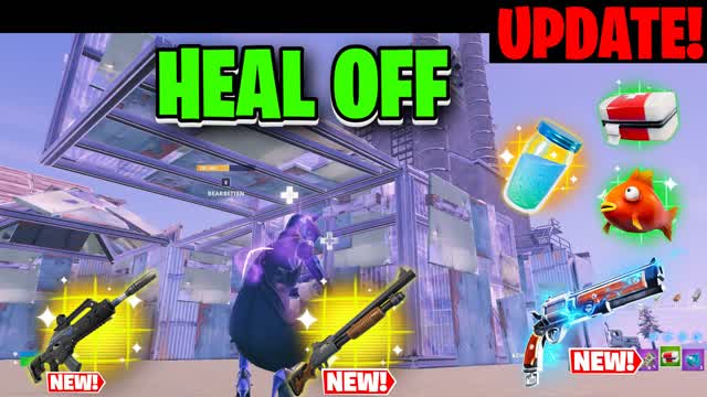 HEAL OFF GUNS ZONE WARS — Fortnite Creative map cover art