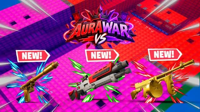 MEGA RED VS PURPLE🔴🔵AuraWar NewWeapons — Fortnite Creative map