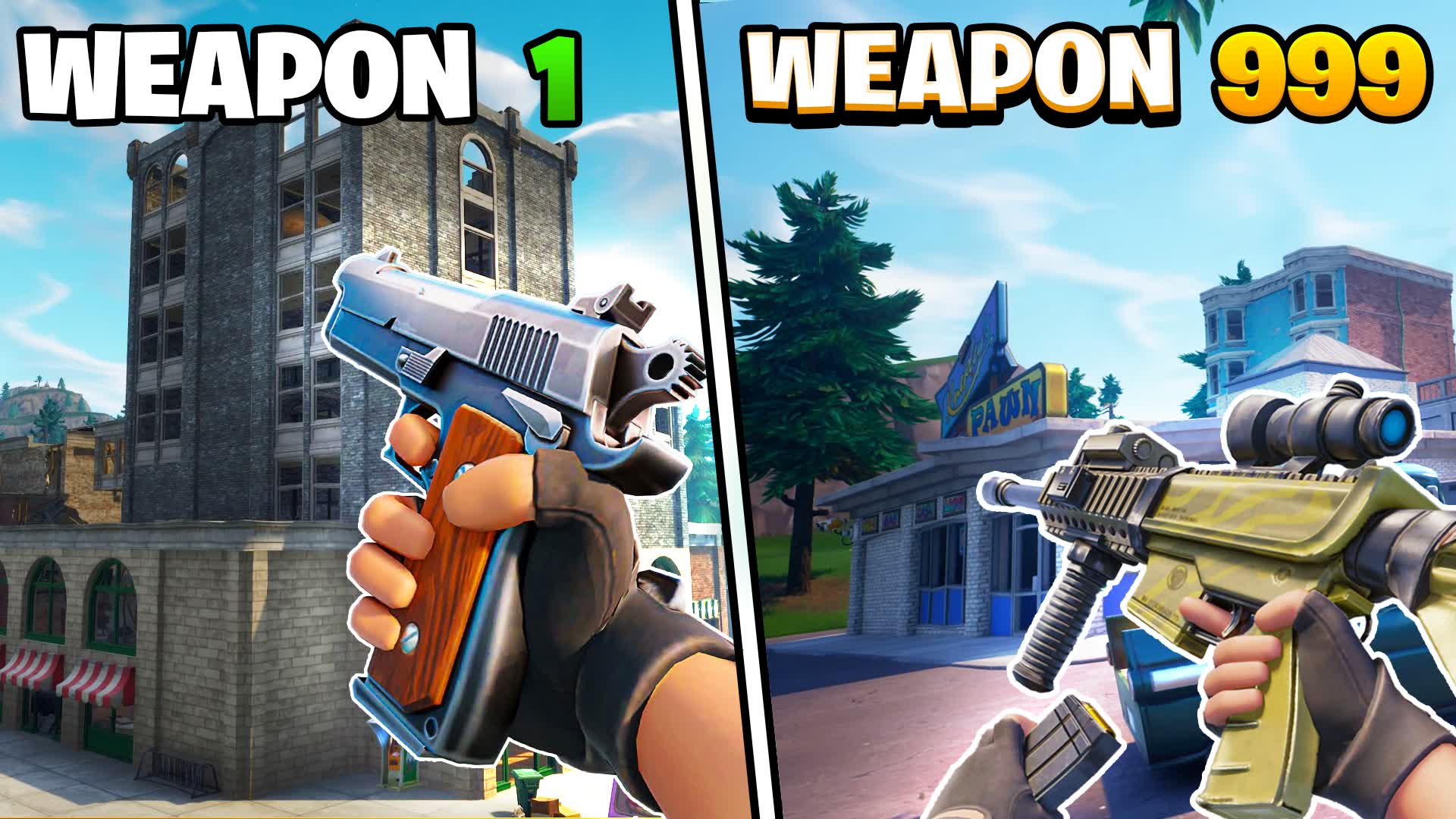 Crazy FPS Gun Game — Fortnite Creative map