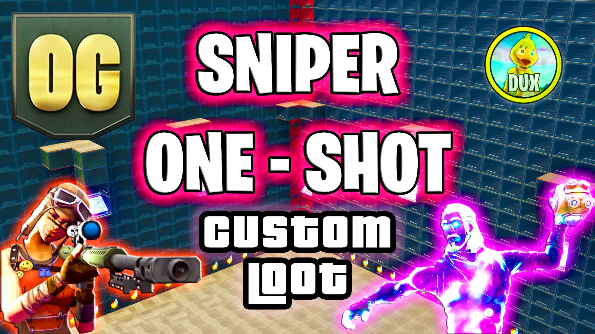 Sniper One Shot 🎯 (Custom Loot) DUX 🐥 — Fortnite Creative map