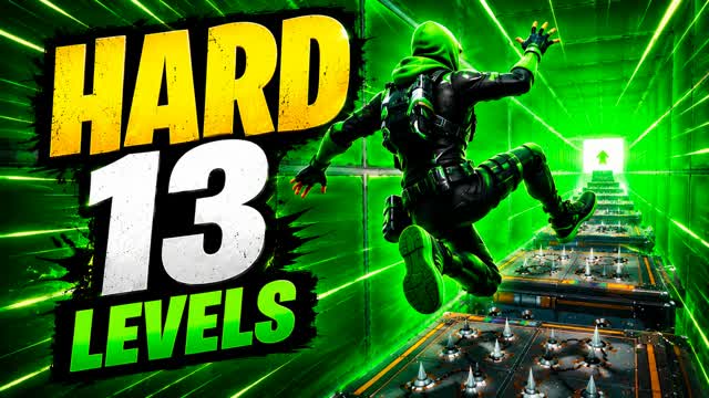 [4182] GREEN PARKOUR HARD 13 LEVELS بجد — Fortnite Creative map