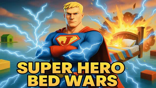 Super Hero Bed Wars — Fortnite Creative map cover art
