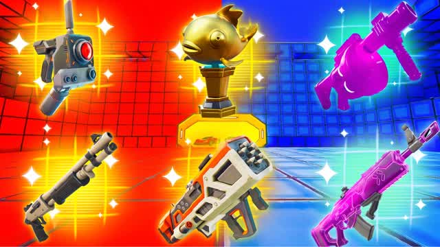 FUNNY RED VS BLUE NEW NUKE — Fortnite Creative map cover art