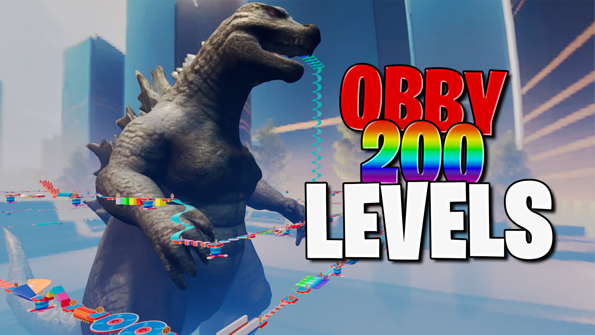 🌈200+ GODZILLA EASY FUN OBBY PARKOUR 🌈 — Fortnite Creative map