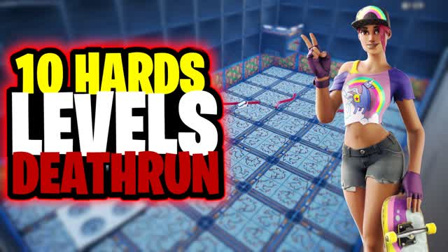 10 Hards level deathrun [parkour] — Fortnite Creative map cover art