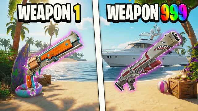 😎CRAZY GUN GAME 🎯YACHT🛳️ — Fortnite Creative map cover art