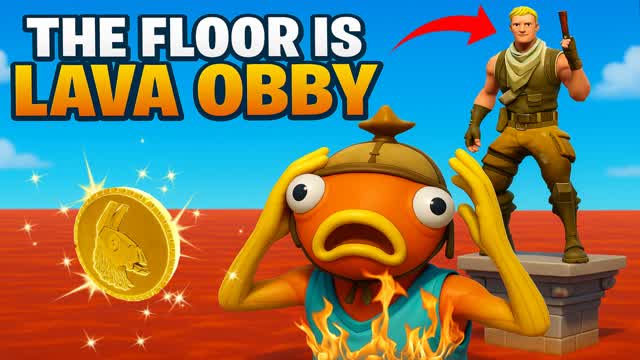 The Floor Is Lava Obby! — Fortnite Creative map cover art