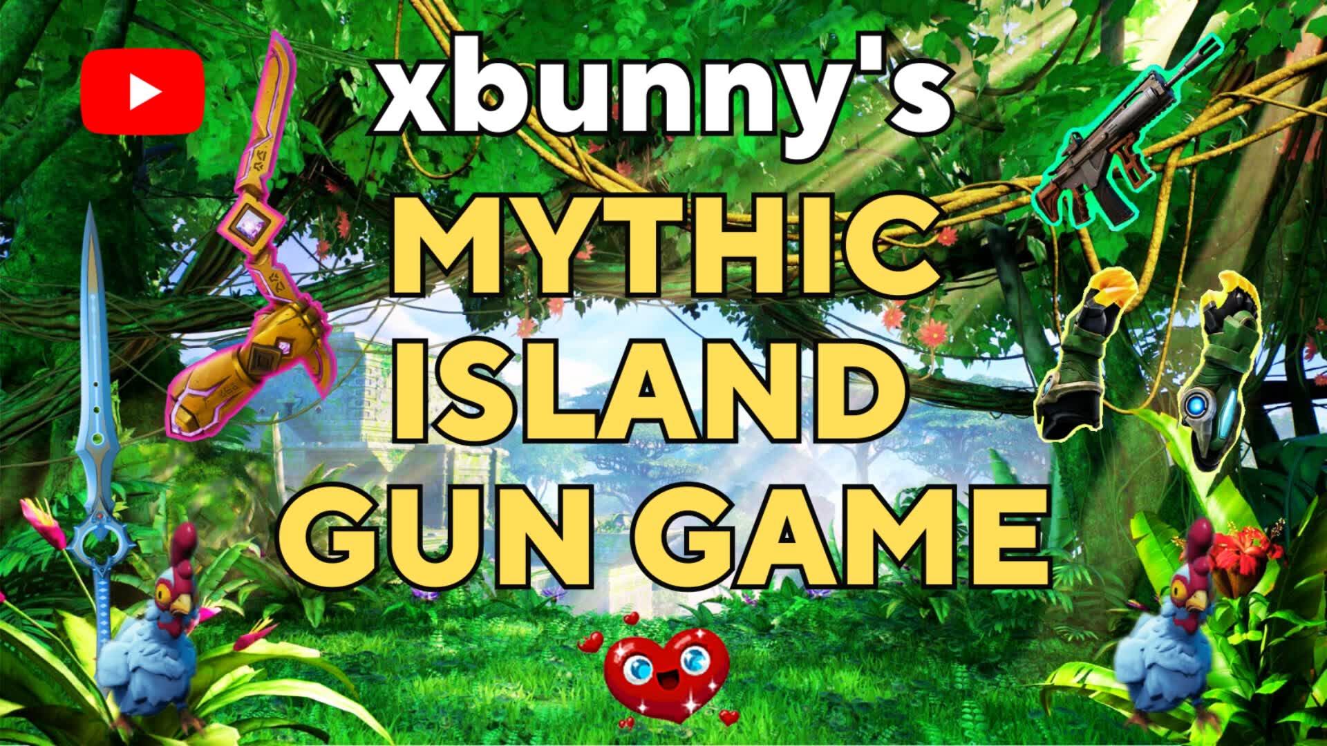 🌴 Bunny's Mythic Island Gun Game 🌴 — Fortnite Creative map