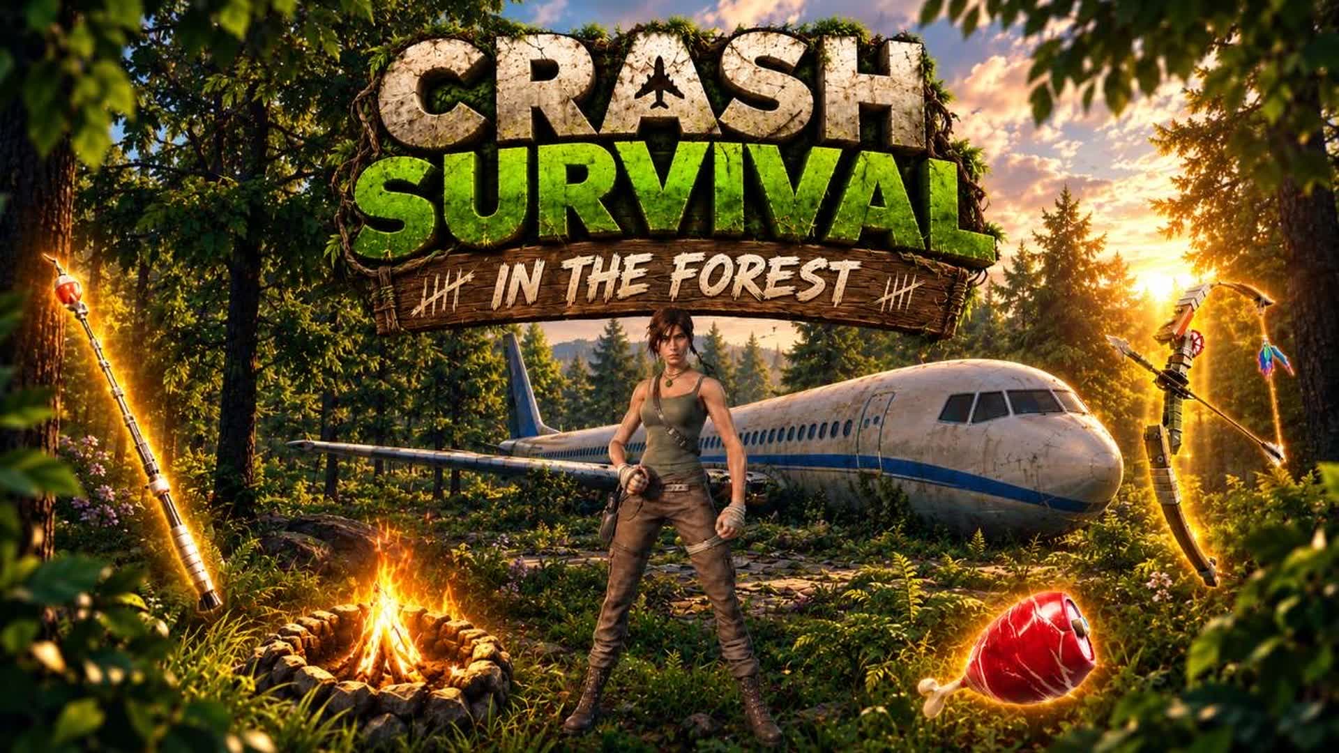 ✈️Crash survival in the forest🌲 — Fortnite Creative map