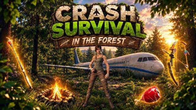 ✈️Crash survival in the forest🌲 — Fortnite Creative map cover art