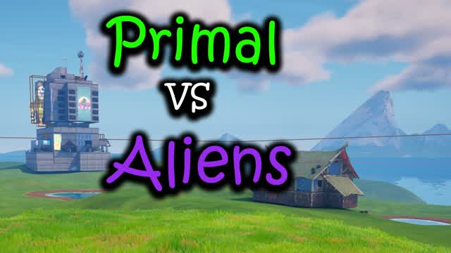 Primal vs. Aliens — Fortnite Creative map cover art