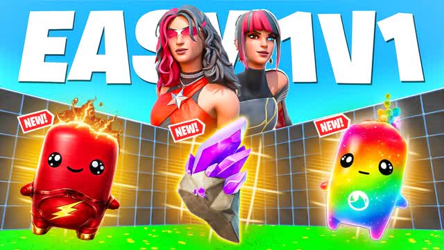 EASY 1V1 FFA - ALL GUNS & RIDES - DCAVA — Fortnite Creative map cover art