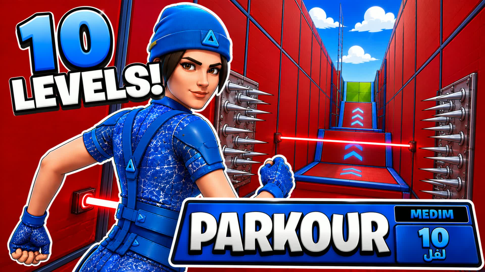 10+LEVEL DEFAULT DEATHRUN PARKOUR [0795] — Fortnite Creative map