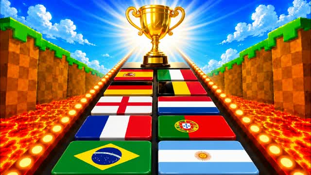 GUESS FLAG 🔎 PARKOUR OBBY 🌈 MUSIC — Fortnite Creative map cover art