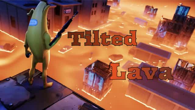 Tilted Lava Zone war — Fortnite Creative map cover art
