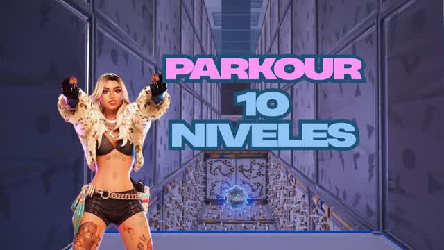 Parkur 10 niveles — Fortnite Creative map cover art