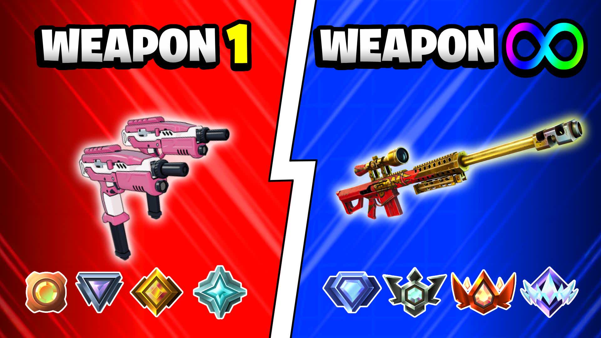 🔫INFINITE GUN GAME 🎯ONE SHOT💥 — Fortnite Creative map