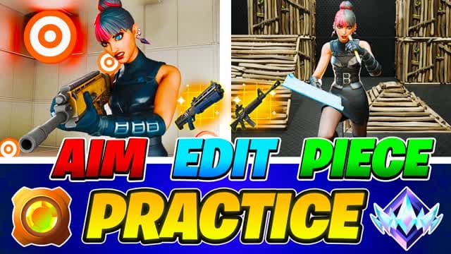 AIM + EDIT + PIECE CONTROL 🎯 [TRAINING] — Fortnite Creative map cover art