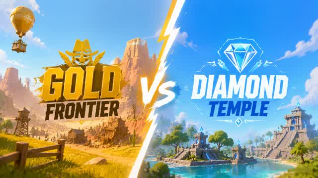 ⚔️ GOLD FRONTIER VS DIAMOND TEMPLE 💎 — Fortnite Creative map cover art