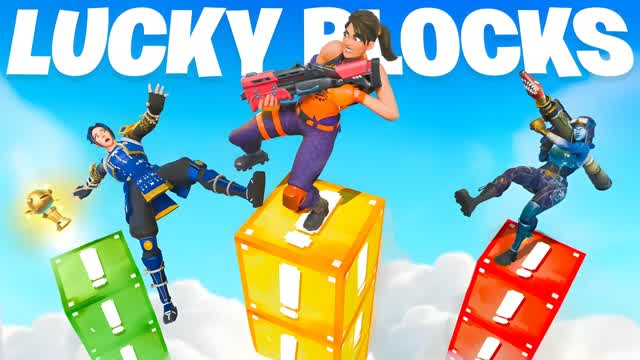 LUCKY BLOCK BATTLES — Fortnite Creative map cover art