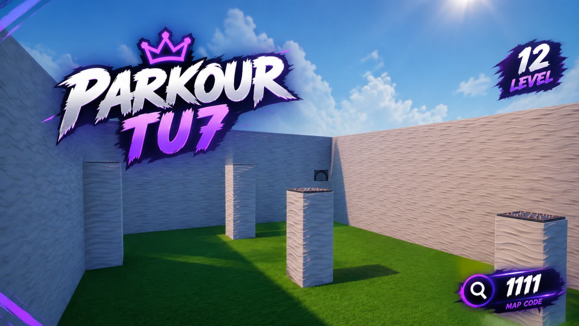 💜 TU7 PARKOUR — 12 LEVELS 💜 {1111} — Fortnite Creative map