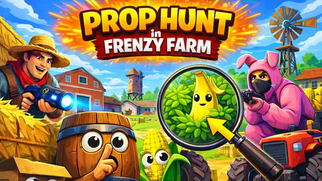 PROP HUNT FRENZY FARM — Fortnite Creative map cover art