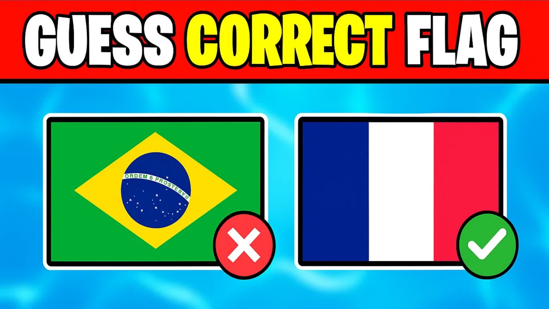 GUESS THE FLAG 🔎 PARKOUR MINIGAME 🧩 — Fortnite Creative map