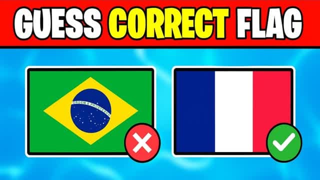 GUESS THE FLAG 🔎 PARKOUR MINIGAME 🧩 — Fortnite Creative map cover art