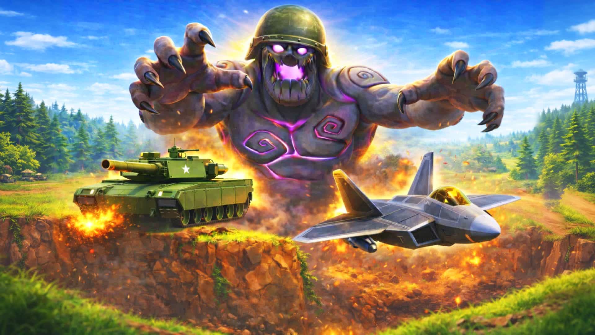 MILITARY vs GIANT ZOMBIES 🧟💥 CO-OP — Fortnite Creative map