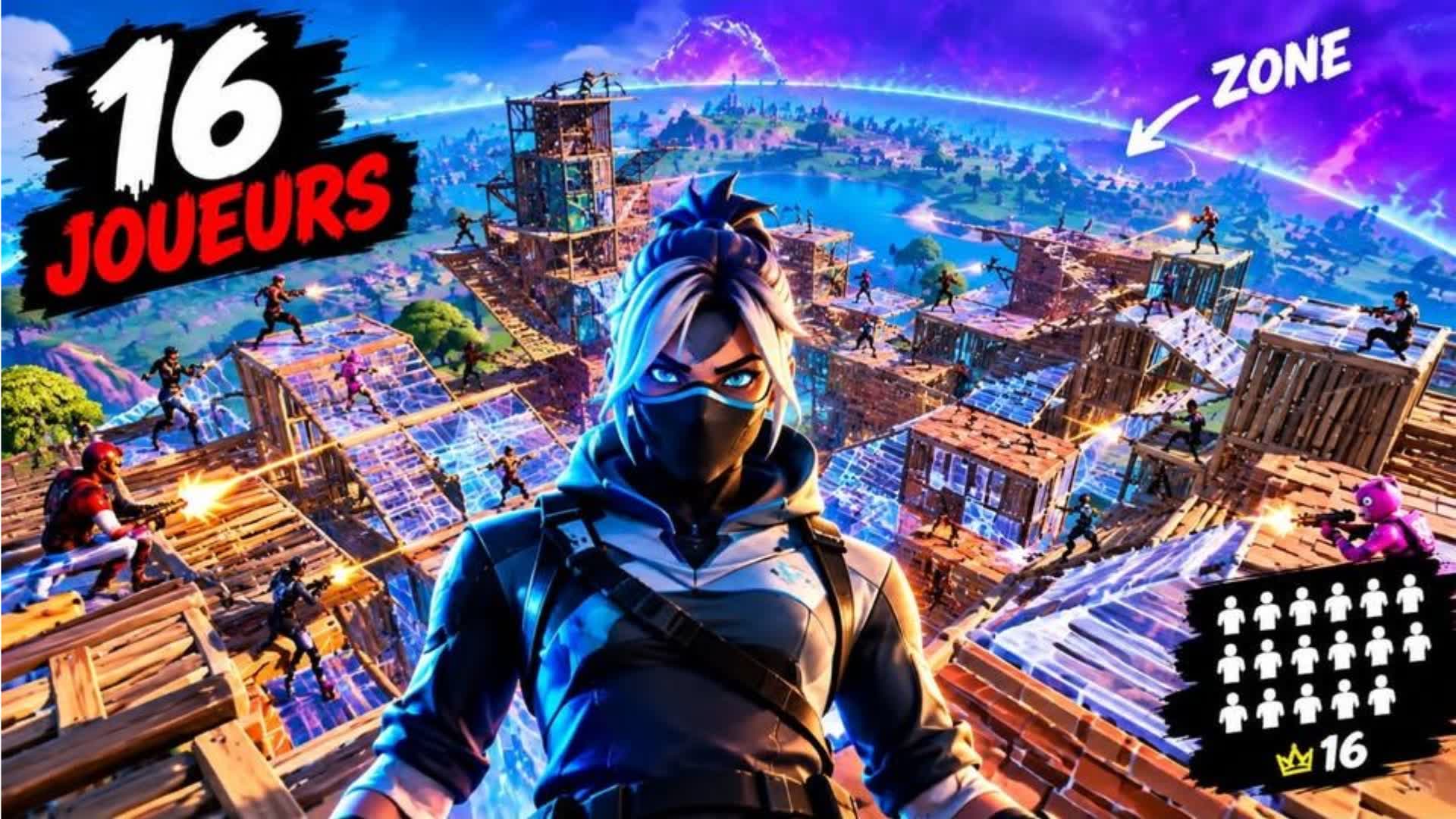 🔥 16 JOUEURS – BATTLE À L’INFINI ! 🔥 — Fortnite Creative map
