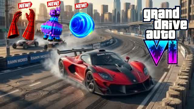 GRAND VI DRIVING CARS VI 🏙️ — Fortnite Creative map cover art