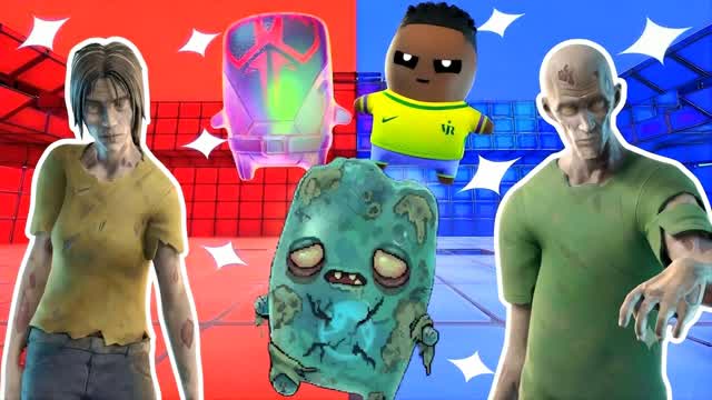 🧟‍♂️ RED VS BLUE 🔴🔵 ZOMBIES SURVIVAL — Fortnite Creative map